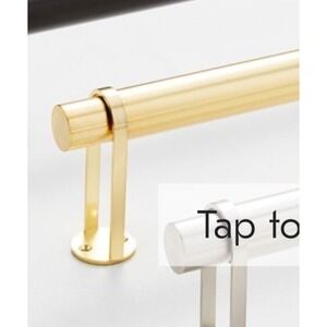 West Elm Simple Adjustable Curtain Rod Wall Bracket Brass 2 Pair